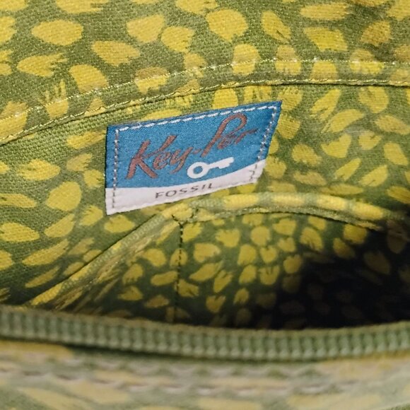 Fossil Key-Per Crossbody Bag Coated Canvas Purse Blue Key - Picture 6 of 11